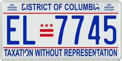 DC license plate EL7745