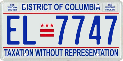 DC license plate EL7747