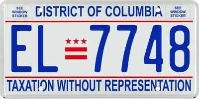 DC license plate EL7748
