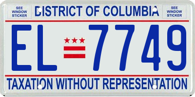 DC license plate EL7749