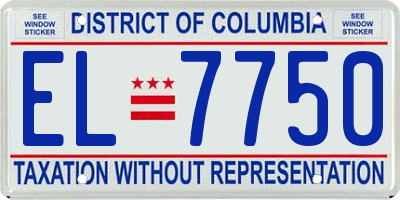 DC license plate EL7750