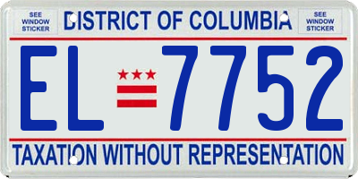 DC license plate EL7752