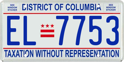 DC license plate EL7753