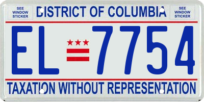 DC license plate EL7754