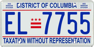 DC license plate EL7755