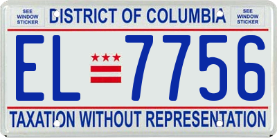 DC license plate EL7756