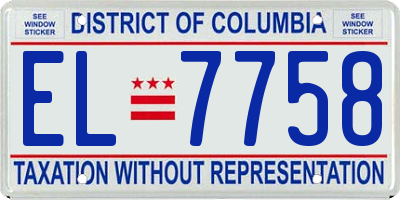 DC license plate EL7758