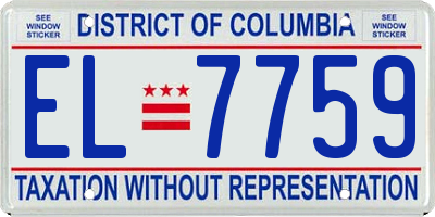DC license plate EL7759