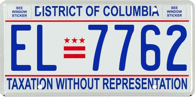 DC license plate EL7762