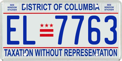 DC license plate EL7763