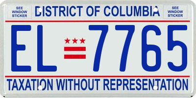 DC license plate EL7765