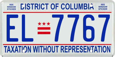 DC license plate EL7767