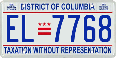 DC license plate EL7768