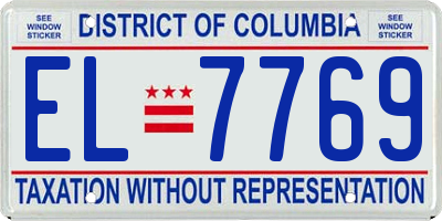 DC license plate EL7769