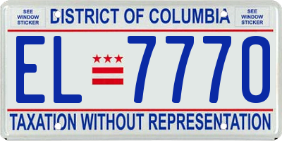DC license plate EL7770