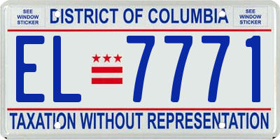 DC license plate EL7771
