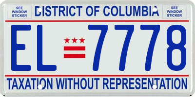 DC license plate EL7778