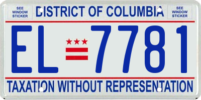 DC license plate EL7781