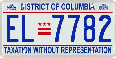 DC license plate EL7782