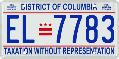 DC license plate EL7783