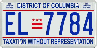 DC license plate EL7784