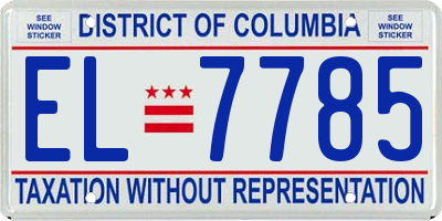 DC license plate EL7785