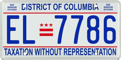 DC license plate EL7786