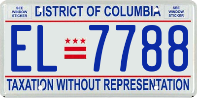 DC license plate EL7788