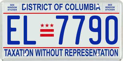 DC license plate EL7790