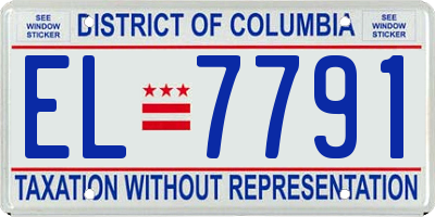 DC license plate EL7791