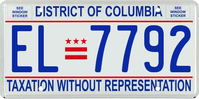 DC license plate EL7792