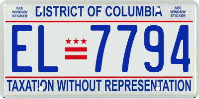 DC license plate EL7794