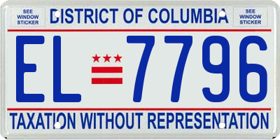 DC license plate EL7796