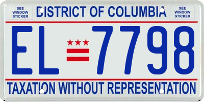 DC license plate EL7798