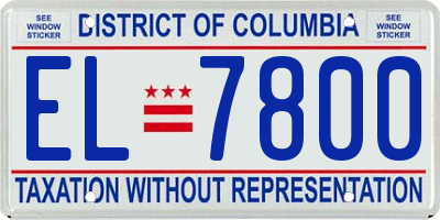 DC license plate EL7800