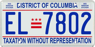 DC license plate EL7802
