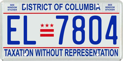 DC license plate EL7804