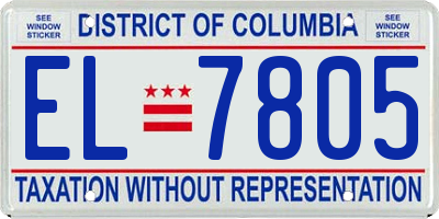 DC license plate EL7805