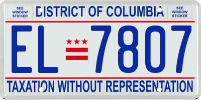 DC license plate EL7807