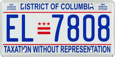 DC license plate EL7808