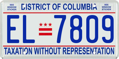 DC license plate EL7809