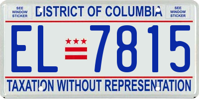 DC license plate EL7815