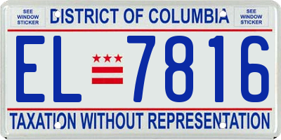 DC license plate EL7816