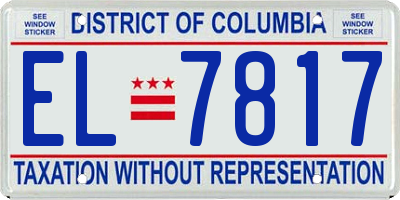 DC license plate EL7817