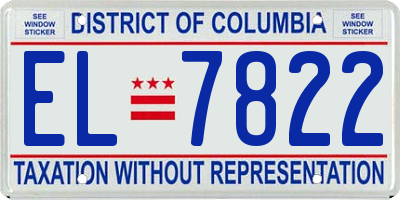 DC license plate EL7822
