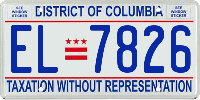 DC license plate EL7826