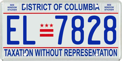 DC license plate EL7828