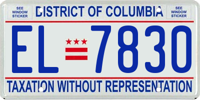 DC license plate EL7830