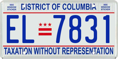 DC license plate EL7831