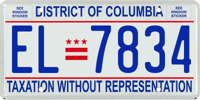 DC license plate EL7834